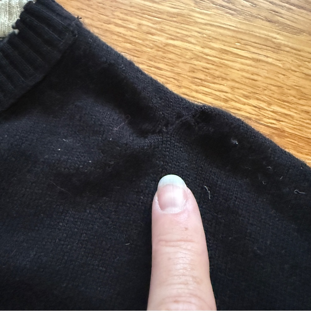 Zadig & Voltaire black wool cashmere hearts sweater S - Picture 8 of 8